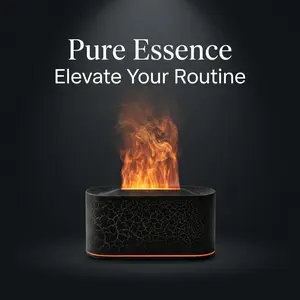 Silent 6-Color LED Flame Essential Oil Diffuser, Auto-Off Humidifier, 130mL Capacity for Home, Office & Yoga