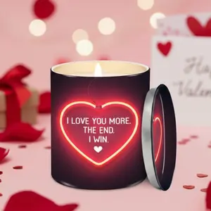 OASSIE Valentines Day Gifts for Her Girlfriend - I Love You More Vanilla Lavender Romantic Candles 10 oz - Anniversary Valentines Birthday Gifts for Wife Men Women Girlfriend Boyfriend Him Husband