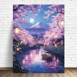 Diamond Painting Mountain Landscape Picture Of Rhinestones Tree Diamond Mosaic River DIY Embroidery Moon Unique Gift