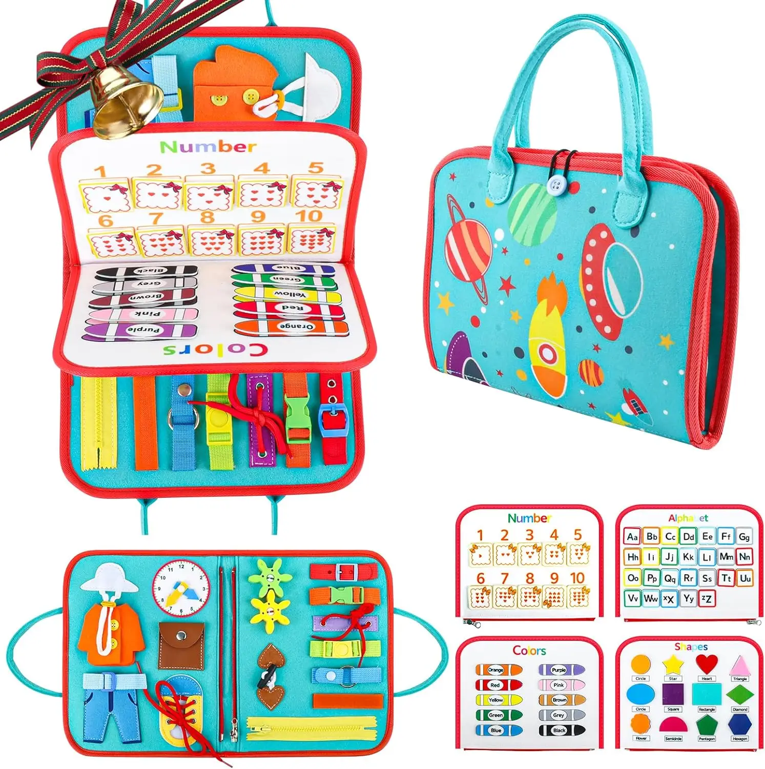 Busy Board Montessori Toys for Boys & Girls Birthday Gifts,Early Educational Game Travel Toys, Preschool Activities for Learning Fine Motor Skil