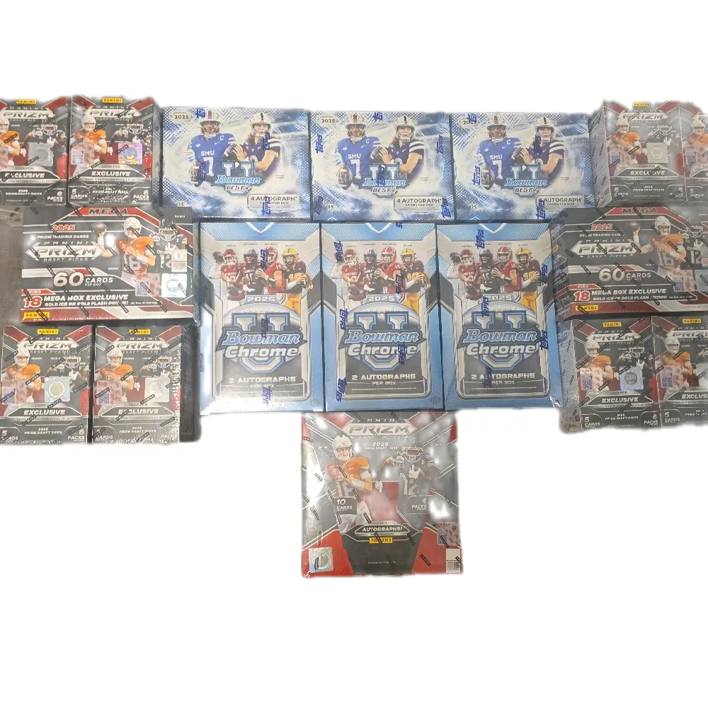 Cheapest College Break! PYT #125 including 1 2025 DP Hobby box, 8 2025 DP Hobby blasters, 2 2025 DP megas, 3 2025 Bowman Best Hobby, and 3 Bowman Chrome U boxes! Cheapest College Break! PYT #125 including 1 2025 DP Hobby box, 8 2025 DP Hobby blasters, 2 2025 DP megas, 3 2025 Bowman Best Hobby, and 3 Bowman Chrome U boxes!