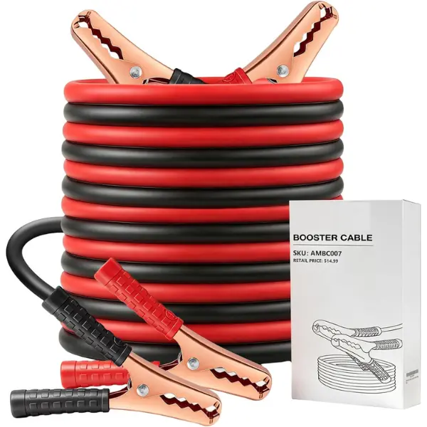 Jumper Cables for Car Battery, Heavy Duty Automotive Booster Cables for Jump Starting Dead or Weak Batteries (10-Feet)