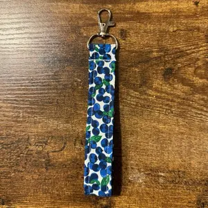 Blueberry Fabric Keychain Wristlet