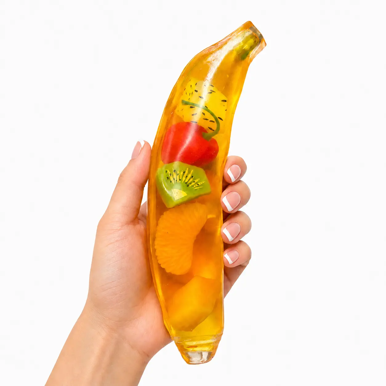 Fruit Punch Banana Squishy - Squilo Non-Rebound Moldable Faseline Filling Fruit charm Sensory Squishies Fidget Toys for Stress Relief