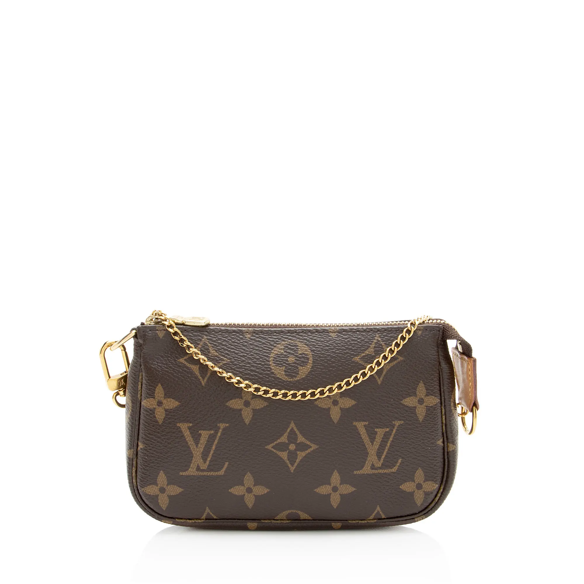 Pre-owned Louis Vuitton Leather Clutches & Wristlets Monogram Canvas Mini Pochette Accessoires