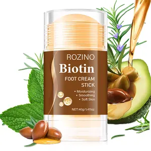 ROZINO BiotinFOOT CREAMSTICK for Dry Cracked Feet Treatment Coconut Scent 1 Pack Moisturizing Foot Balm Rolls On No Mess Like Foot Cream or Foot Lotion Heel Treatment