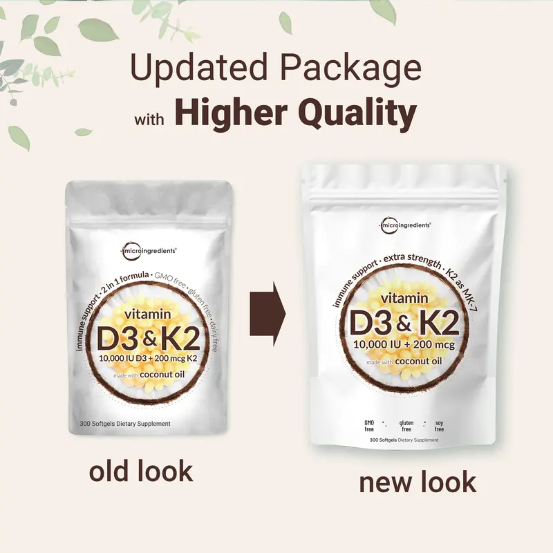 Micro Ingredients Vitamin D3 K2 Supplement Softgels 2