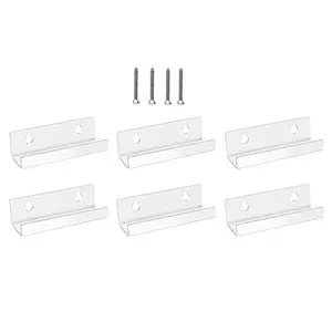 Vinyl Record Shelf Wall Mount 6 Pack, 4 INCH Clear Acrylic Album Record Holder Display Floating for Bathroom, Bedroom