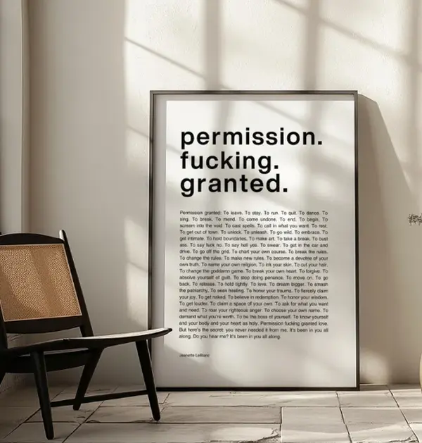 Feminist Manifesto Wall Art, Bold Female Empowerment Print, Motivational Quote Poster for Positive Daily Affirmations [ NO FRAME ]