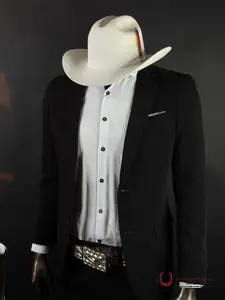 PLATINI MENS BLAZER BLACK W/ GREY FORAL BLZ9926