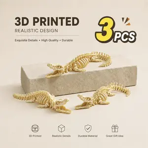 3pcs Realistic Mosasaur Skeleton Replica Aquarium Decoration - Large Dinosaur Skeleton Model with White Fins And Tail, Suitable for Fish Tank Decoration, Marine Reptile Display, Paleontological Theme Gift, Ideal for Collectors And Aquarium Enthusiasts out