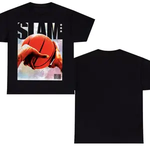 SLAM Basketball Cover Graphic T-Shirt – Vintage Streetball Magazine Style Tee, Urban Hoops Culture Shirt, Soft Cotton Unisex Athlete Streetwear Apparel Gift