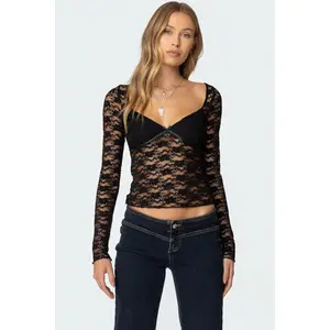 Mykonos Sheer Lace Top