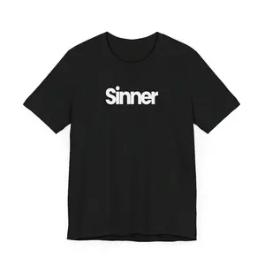 Sinner Tee - Gift For Him Gift For Her Funny T Shirt Statement Rebellious Graphic For Men And Women Youth Minimalistic T-Shirt Casual Cotton