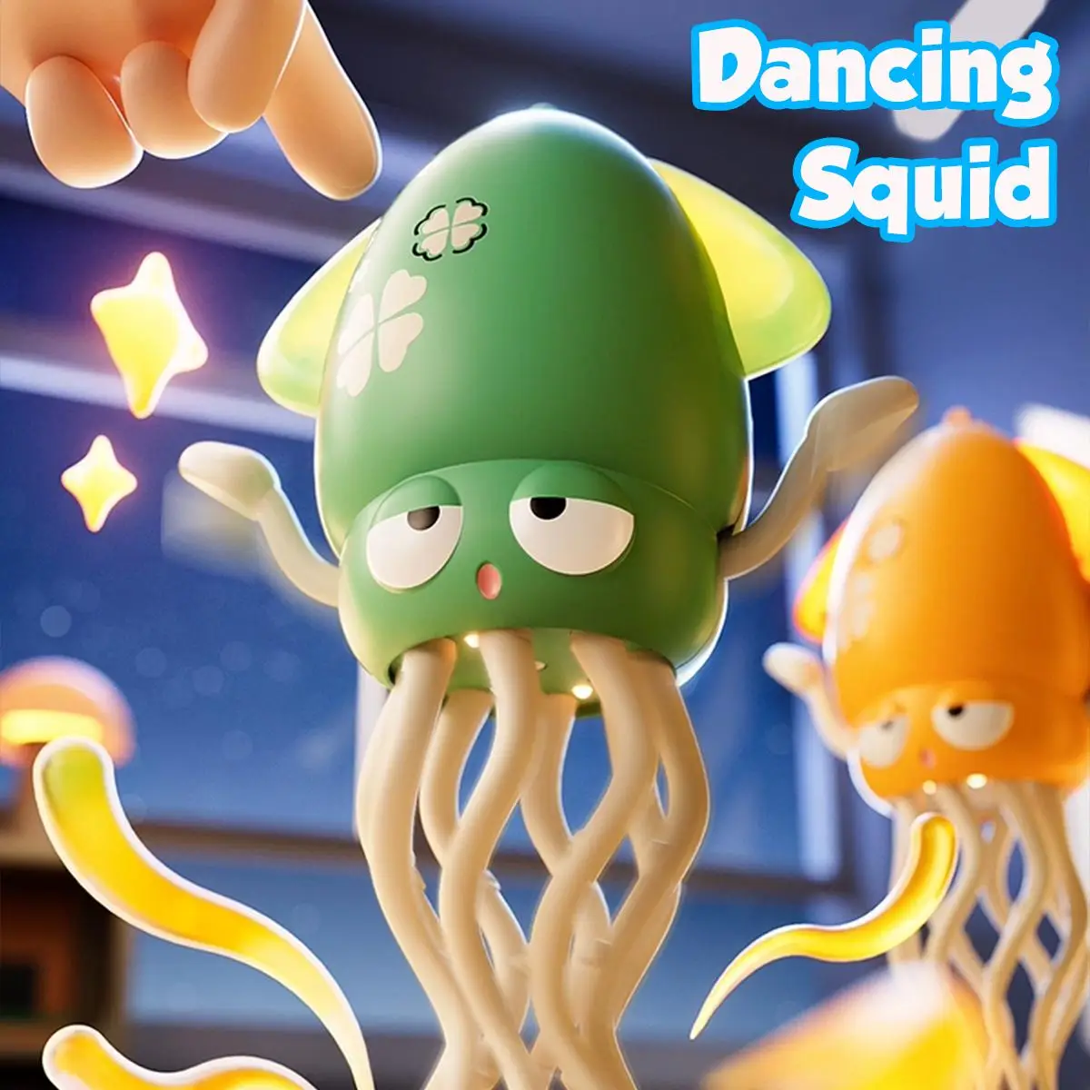 Funny Dancing Squid Toy, USB Rechargeable Novelty Motion and Sound Features Toy, Automatic Obstacle Avoidance Toy, Perfect Gift for Kids and Adults