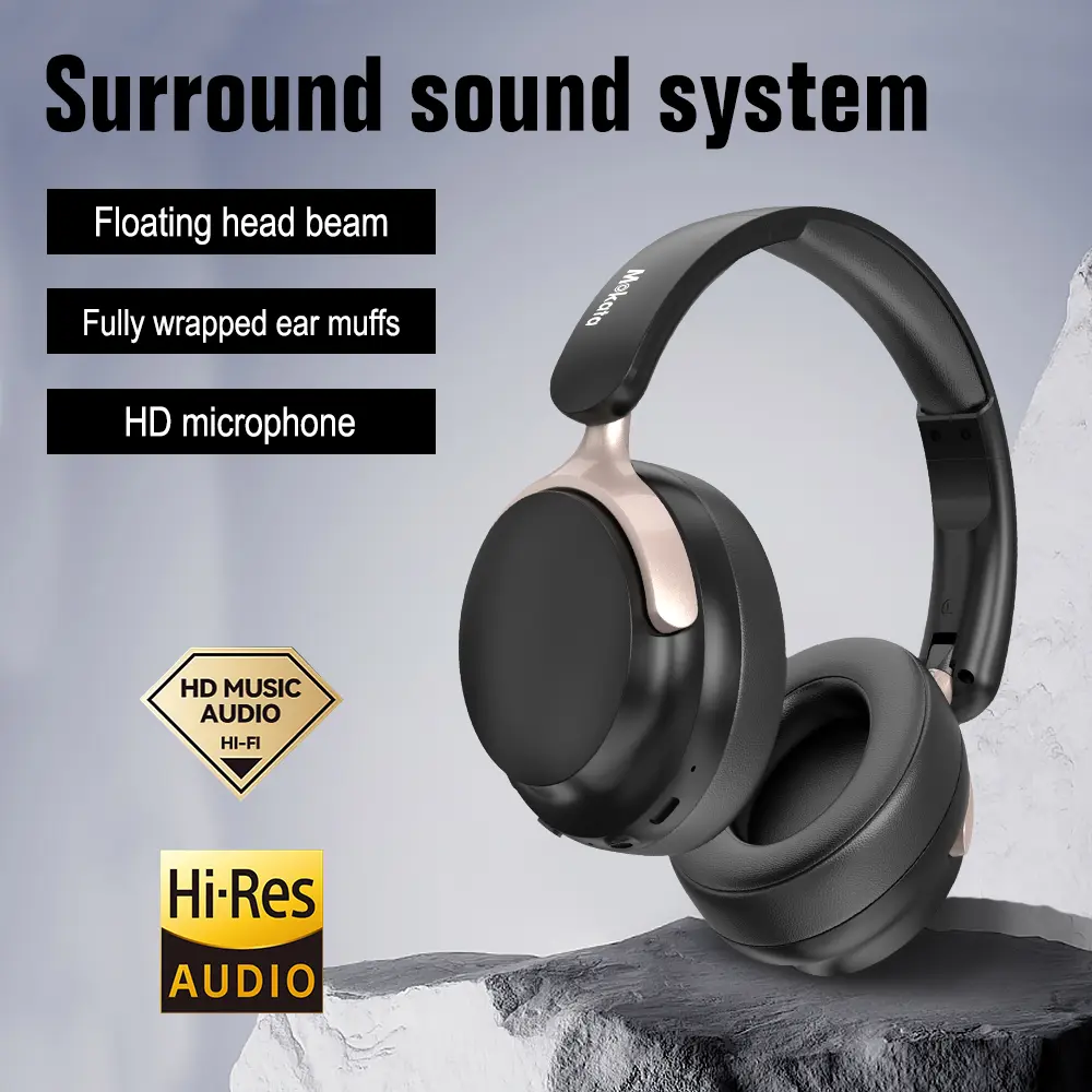 Mokata X1 Adjustable Over-Ear Active Noise Cancellation Wireless Audio Headphones - Bluetooth 5.4, 40 mm Drivers, Foldable Wired/Wireless Dual Mode, Hi-Fi Stereo Audio for Gaming, Travel, All-Day Comfort