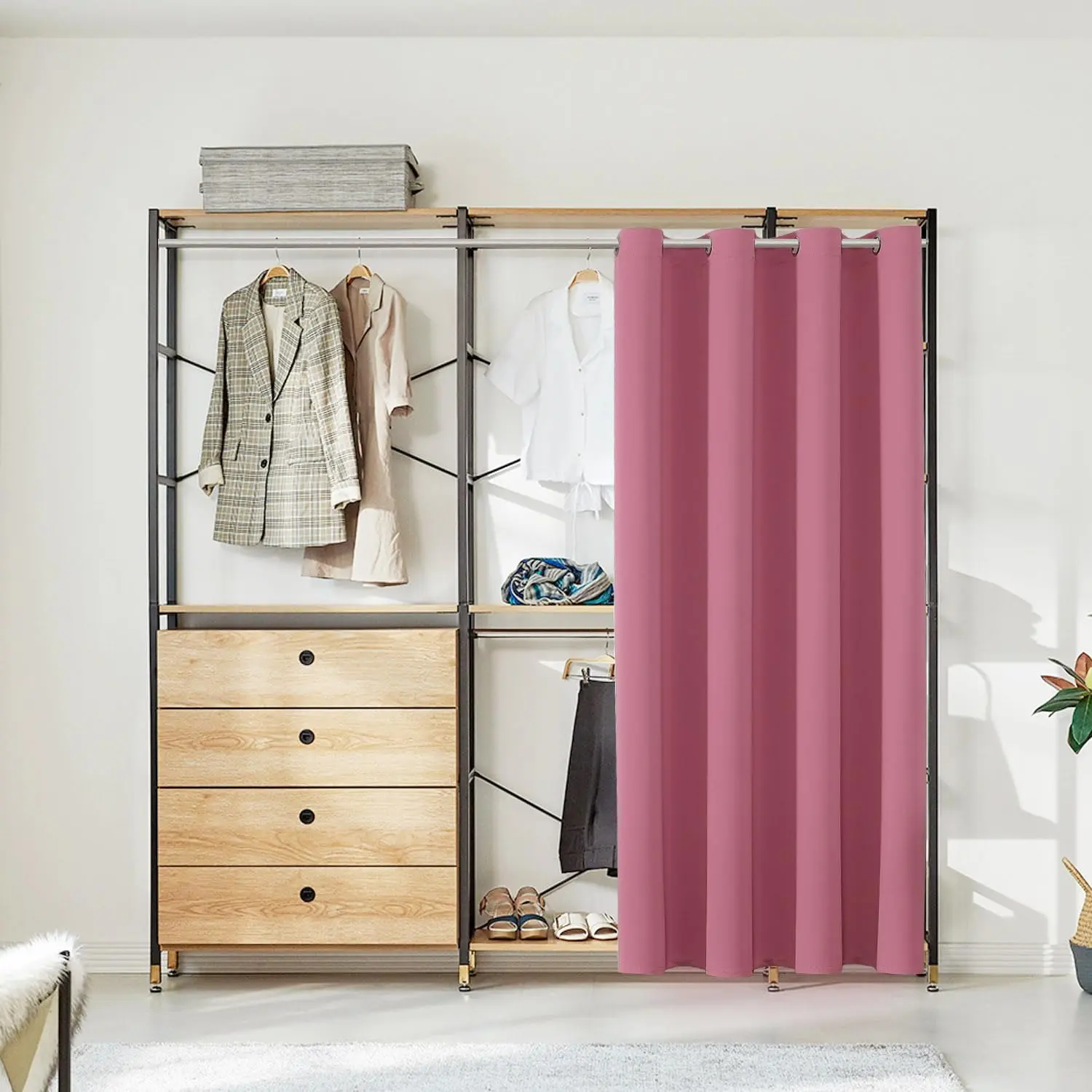 Blackout door curtain, used to protect privacy at the doorway; eyelet wardrobe curtain, suitable for bedroom wardrobe doors; insulated temporary door curtain/room divider curtain (1 piece, 39x78inch