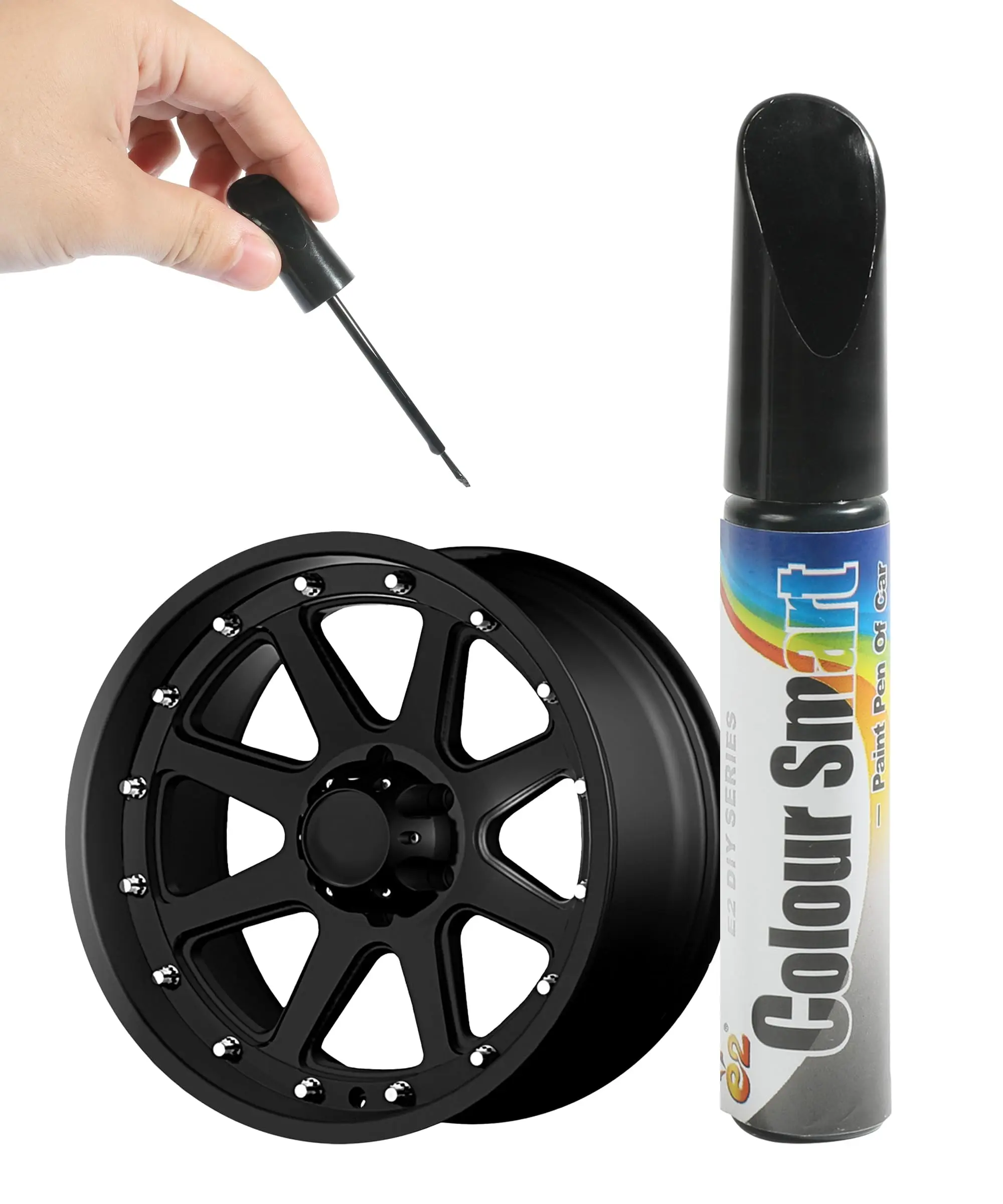 Wheel Rim Touch Up Paint Pen – Car Scratch Repair & Rim Chip Fix, Gloss Black, 1 Oz