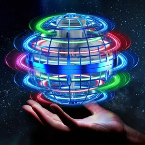 One round flying orb led ball toy, sturdy and lightweight, a rechargeable novelty toy with a USB interface, a floating and rotating ball toy that can be played with by people of all ages, and it is an excellent family toy.