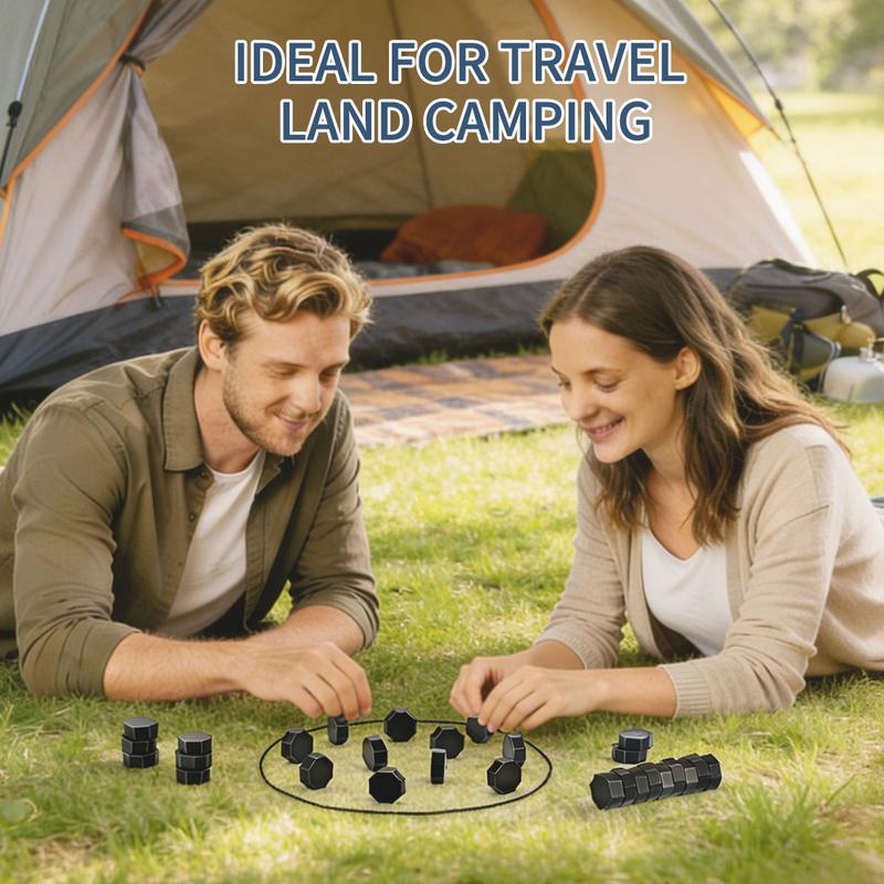 Magnetic Strategy Game with 20 Full-Size Stones & Rope, Portable Family Board Game Gift, 2 Player Tabletop Game for Travel, Party, Indoor & Outdoor Play, Christmas & Holiday Fun