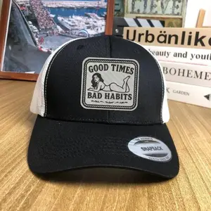 Vintage 7 Panel Trucker Hat – Tan Camo Snapback Cap, Retro Patch Mesh Hat, Outdoor Hunting & Summer Style , Gift For Him