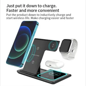 15w Three-In-One Magnetic Wireless Charger Dock, Compatible with iPhone, Watch Ultra, AirPods, Samsung Phones, Bedside Charging Station, Super Fast Charging, Multifunctional Charger
