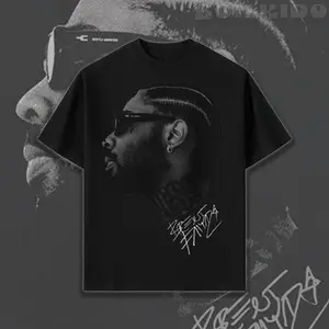 Brent Faiyaz Big Face Graphic T-shirt, Sonder Rapper Shirt, Vintage Rap Hip Hop Merch Unisex Cotton Y2k Streetwear T-shirt, Tops Menswear