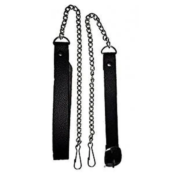 Bag Chain Extender with Black Leather and Polyester Strap, Accessory for Handbags, Purses, and Luggage