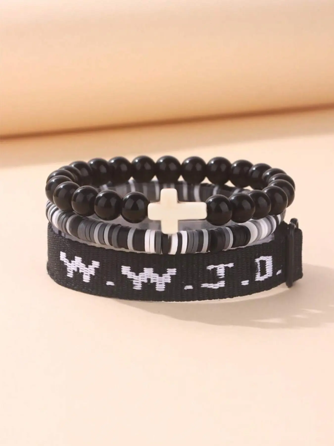Wwjd Beaded Bracelet Set, Cross Beads Bracelet, Christian Cross Inspirational Jewelry for Men & Women, Jesus Faith Accessory, Easter Religious Gift, Unisex Christian Accessories