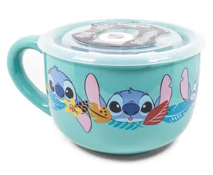 Disney Lilo & Stitch Aloha Ceramic Soup Mug With Vented Lid | Holds 24 Ounces