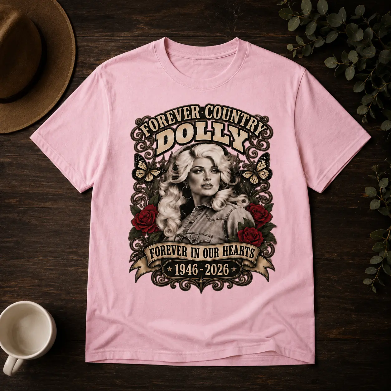 Dolly Tribute shirt, Parton Country Music Vintage 1946-2026 Memorial Graphic Tee