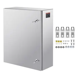 Summervibes VEVOR Steel Electrical Box, 24x 20x 8, 304 Stainless Steel Electrical Enclosure Box, Wall-Mounted Outdoor Electrical Electronic Equipment Enclosure with Mounting Plate Hinges Lock, IP66 Waterproof
