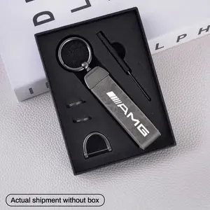 Leather Car Keychain Key Ring for Mercedes Benz Amg Models W204 W205 W203 W211 W212 W213 W201 W210 W124 W126 W140 W168 Accessories