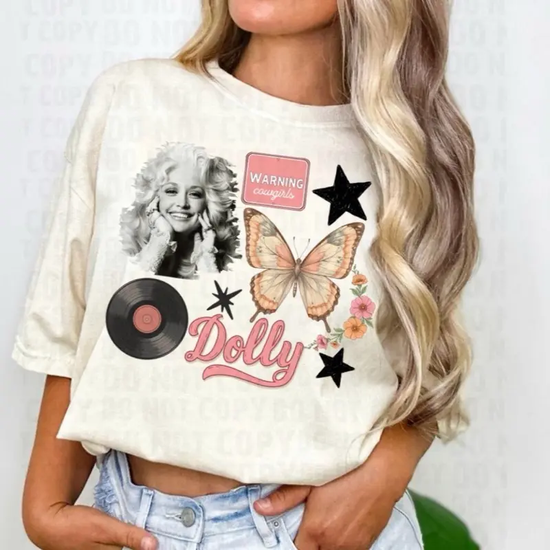 Dolly Shirt Comfort Colors Dollywood Tahirt Queen of Country Tee Butterfly Tee Retro Dolly Tee Preppy Dolly Tee Dolly Nostalgia Top Cute