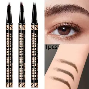 4-tip eyebrow pencil, long-lasting wear, water and sweat resistant, quick-drying, creates clear and natural wild brows, suitable for women of all skin types, a perfect gift for everyday or party makeup.