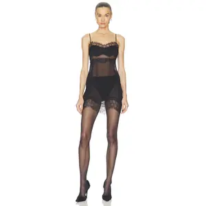 HAELO Collage Slip Dress in Black