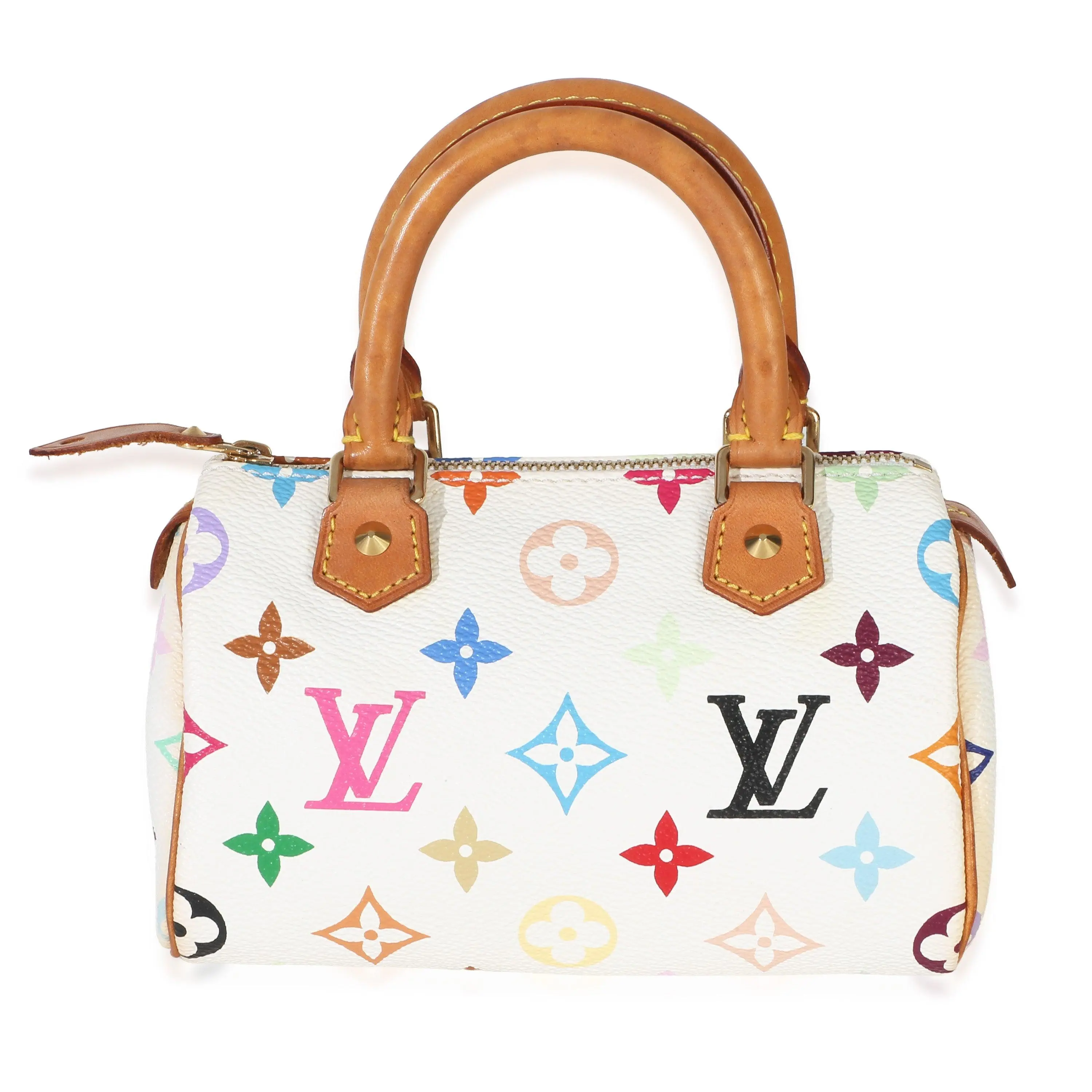 Pre-owned Louis Vuitton Canvas Top Handle NY155936 x TM Vintage Multicolore Monogram Nano Speedy