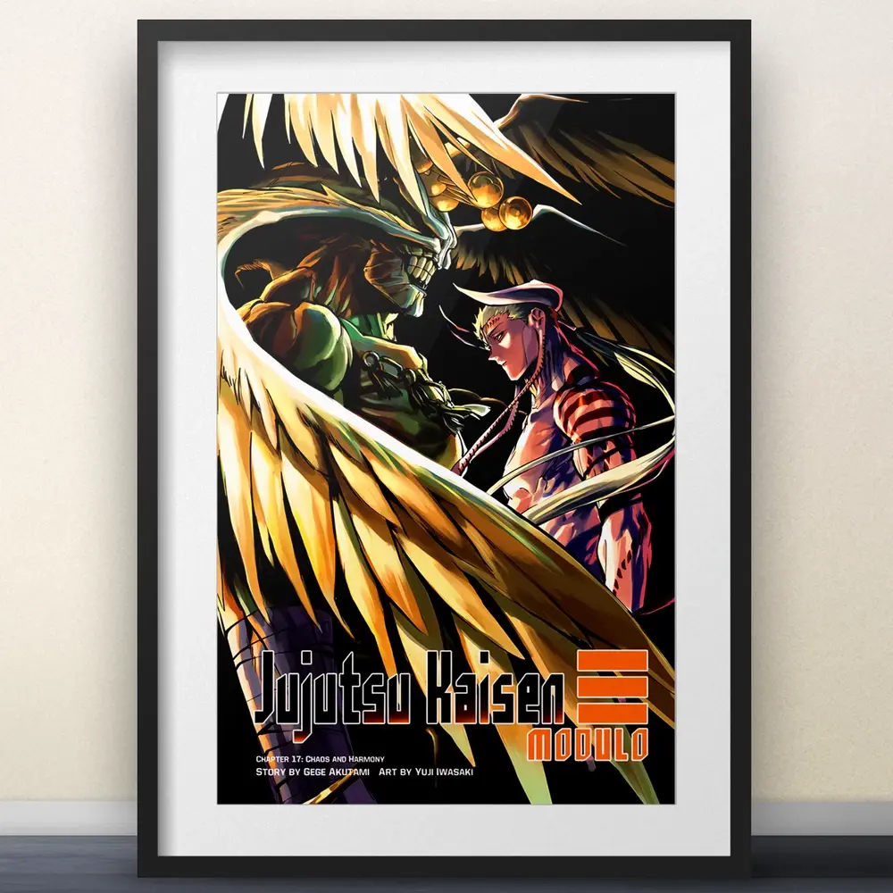 Jujutsu Kaisen Modulo Mahoraga vs Dabura - Unframed Poster - anime Gojo Sukuna
