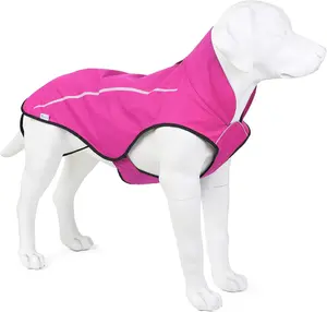 Mile High Life | Dog Raincoat | Adjustable Water Proof Pet Clothes | Lightweight Rain Jacket with Reflective Strip | Easy Step in Closure | Sizes for all Dogs | Pink