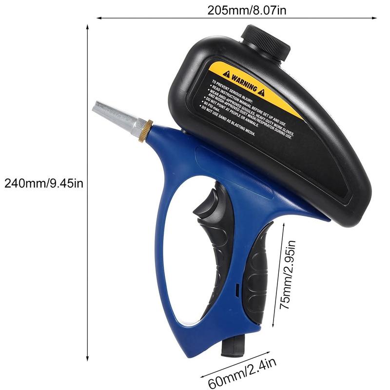 Gravity Feed Dual-Mode Sandblasting Machine, Portable High Pressure Sandblaster, Multipurpose Anti-Clogging Design Sandblasting Tool for Car Repair