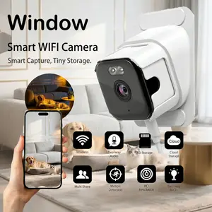 Smart WiFi Security Camera  Two Way Audio Motion Detection Human Shape Tracking HD Resolution Wireless Window Cam for Home Baby Pet Nanny Monitoring Support SD Cloud Storage Multi User Share Real Time Remote View on Phone