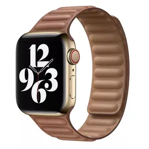 Leather magnetic strap for Apple Watch Ultra/Ultra 2(49mm) Series 10(46mm)9/8/7 (45mm) SE/6/5/4 (44mm)3/2/1(42mm) Electronic Wearable replacement band