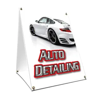 SignMission  18 x 24 in. A-Frame Sidewalk Auto Detailing Sign with Graphics On Each Side