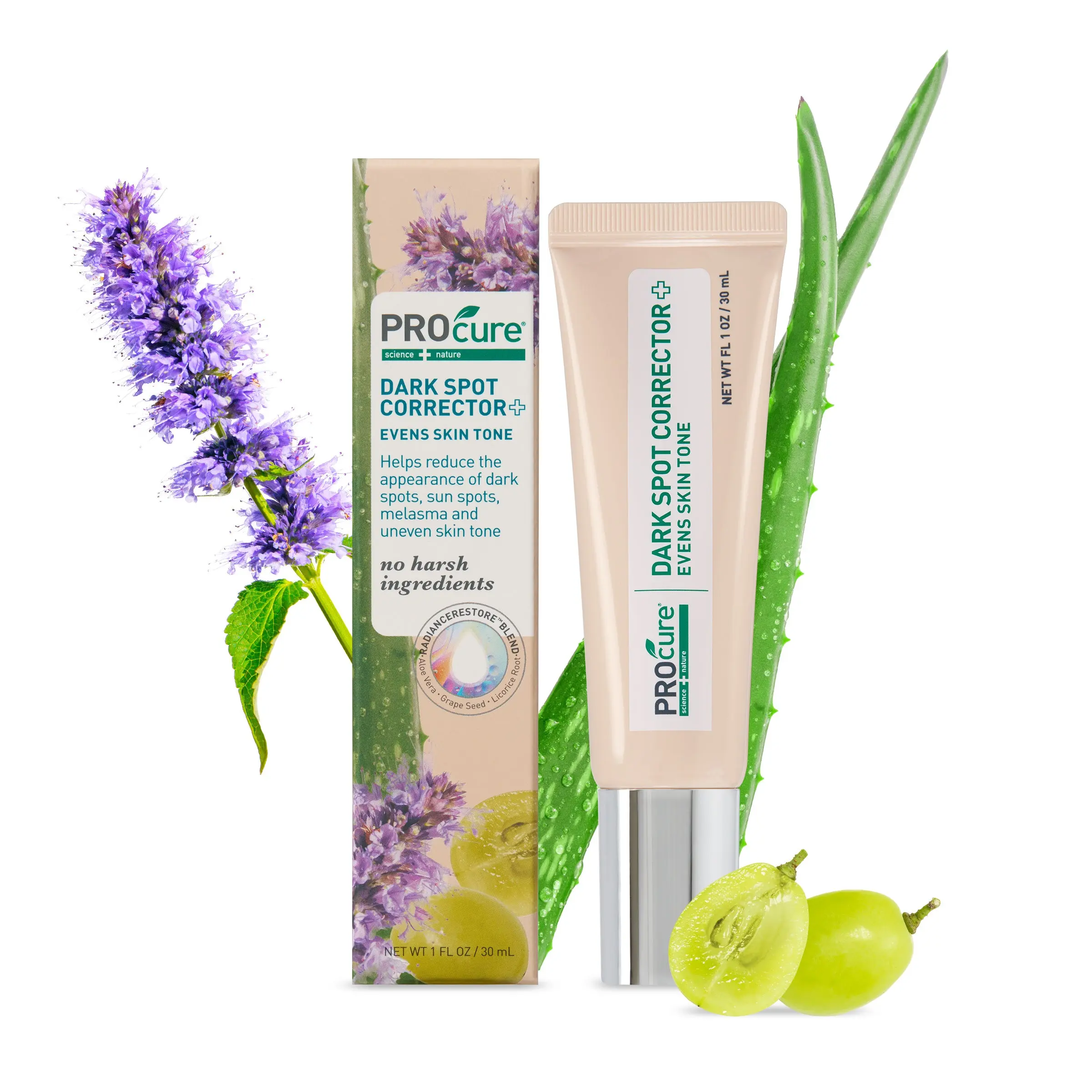 PROCURE Dark Spot Correcting Glow Serum 1 fl oz with Alpha Arbutin Niacinamide Kojic Acid for Radiance and Skin Repair