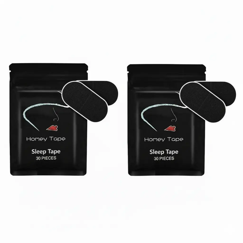 Sleeping Mouth Tape, 30-Strip 1-Month Supply, Black Cotton Snoring Relief Sticker with Gentle Adhesion for Better Sleep Healthcare (Fitness & Ab Training Support)