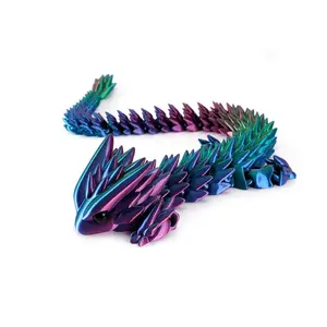 3D Printed Toothless Dragon Model, Articulated Joints, Vibrant Colors, Desktop Decor, Creative Gift for Friends and Family
