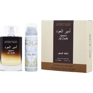 Lattafa Ameer Al Oudh By Lattafa Set- Eau De Parfum Spray 3.4 Oz & Deodorant 1.6 Oz For Unisex