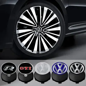 4pcs 60/63/68mm Car Wheel Center Cover Sticker Hub Caps Accessories Car Vehicle Decoration For Volkswagen VW GTI Golf Polo Touran TSI TDI R32 Rline