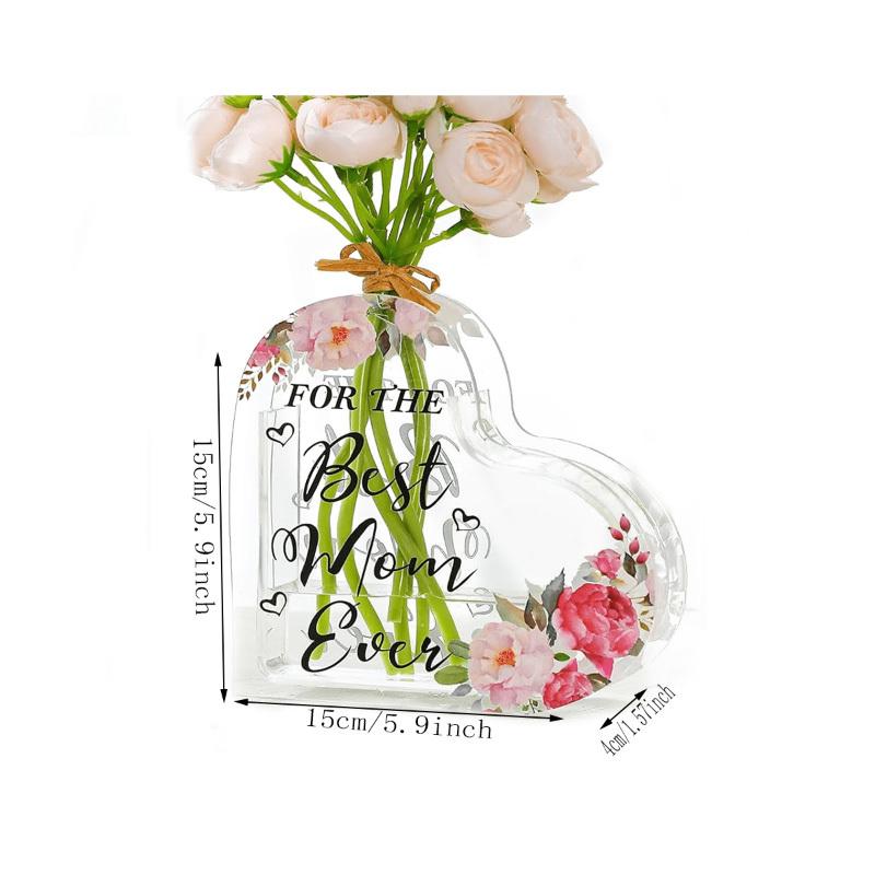 ADISEN Bookend Vase Flowers Clear Book Flower Vase - Floral Bookshelf Decor, Acrylic Coworkers Inspirational Decorative Acrylic Flower Holder & Space-Saving Organizer, Modern Home Office/Study Desk Minimalist Aesthetic (Not Including Flowers)