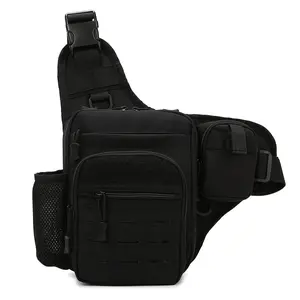 Casual Men's Crossbody Bag with Side Pouch, Multifunctional Lightweight Chest Pack for Outdoor Sports, Durable Breathable Waist Bag with Secure Zippered Back Pocket